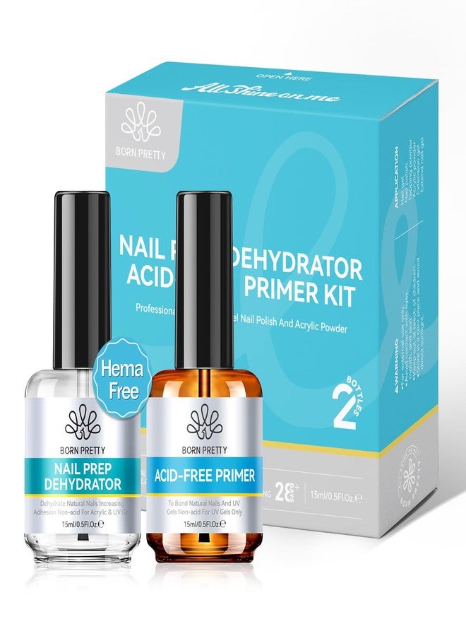 Born Pretty 15ml Nail Prep Dehydrate & Bond Nail-Primer Set,Natural Acid-Free Formula for Acrylic & Gel Polish,Superior Adhesion with Fast-Dry Gift Box Professional Salons Set - Image 1